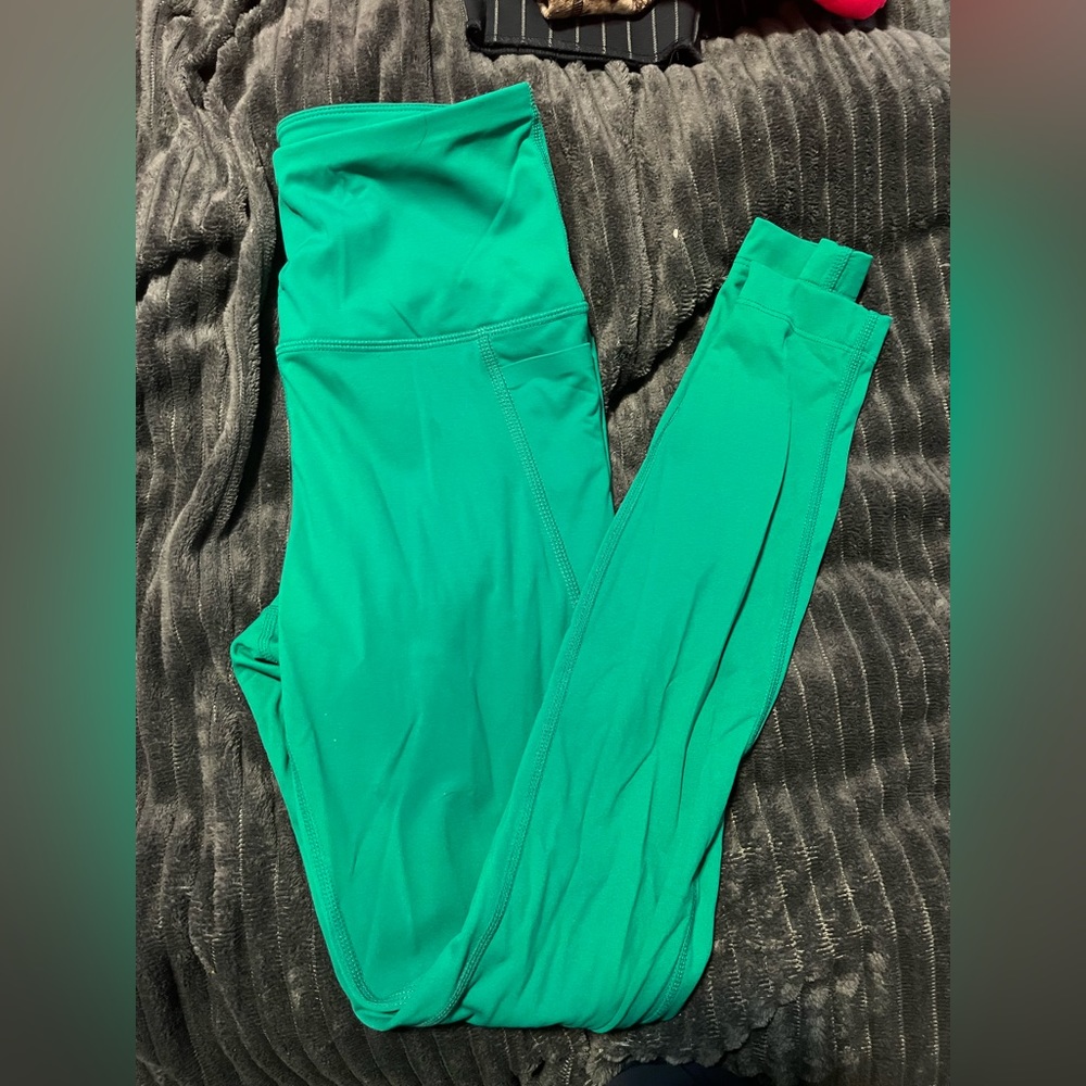 teal leggings, not sure of the brand but they are great quality